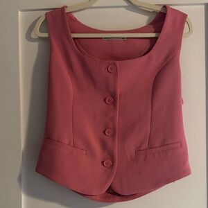 Abercrombie & Fitch Pink Sleeveless Button Vest